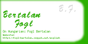 bertalan fogl business card